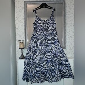 Blue and White Printed Sundress